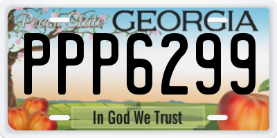 GA license plate PPP6299