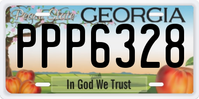 GA license plate PPP6328