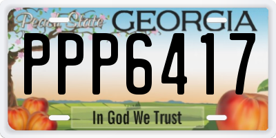 GA license plate PPP6417