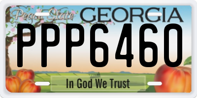 GA license plate PPP6460