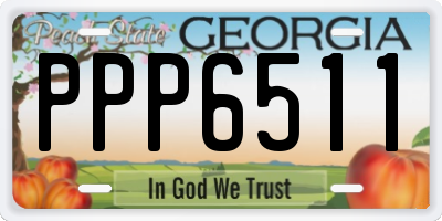 GA license plate PPP6511