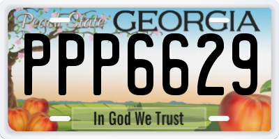 GA license plate PPP6629