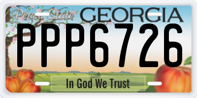 GA license plate PPP6726