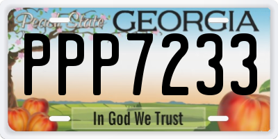 GA license plate PPP7233