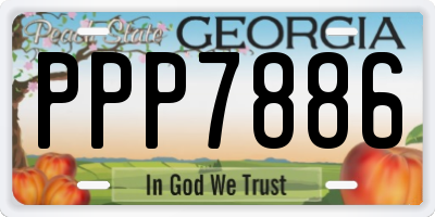 GA license plate PPP7886