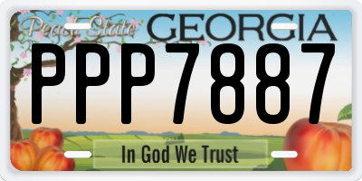 GA license plate PPP7887