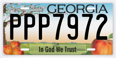 GA license plate PPP7972