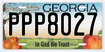 GA license plate PPP8027