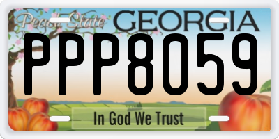 GA license plate PPP8059