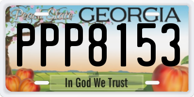 GA license plate PPP8153