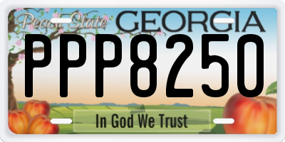 GA license plate PPP8250