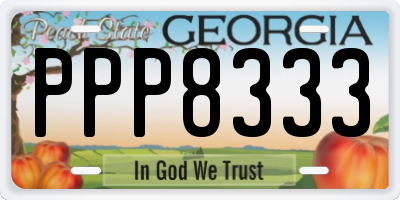 GA license plate PPP8333