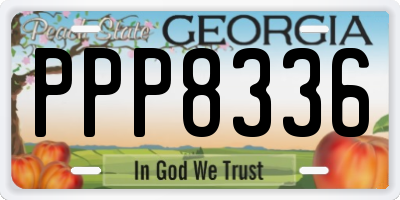 GA license plate PPP8336