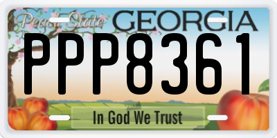 GA license plate PPP8361