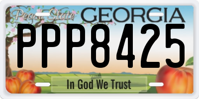 GA license plate PPP8425