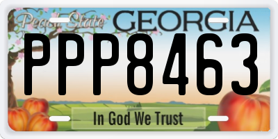 GA license plate PPP8463