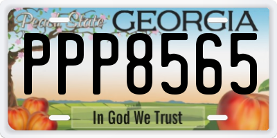 GA license plate PPP8565