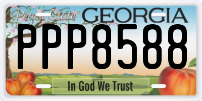 GA license plate PPP8588