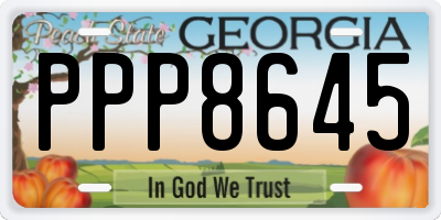 GA license plate PPP8645