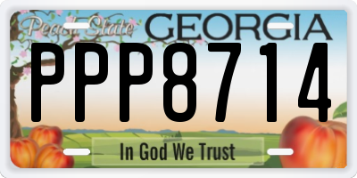 GA license plate PPP8714