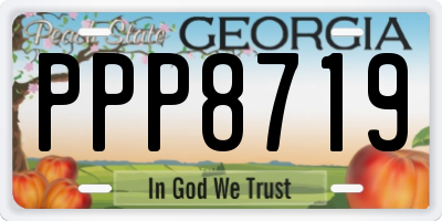 GA license plate PPP8719