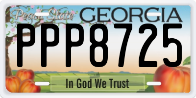 GA license plate PPP8725