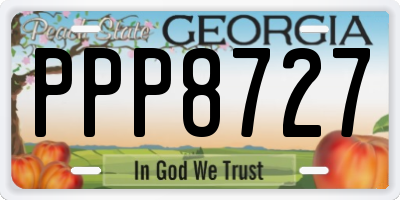 GA license plate PPP8727