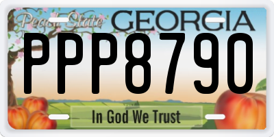 GA license plate PPP8790