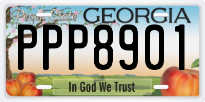 GA license plate PPP8901