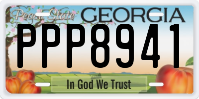 GA license plate PPP8941