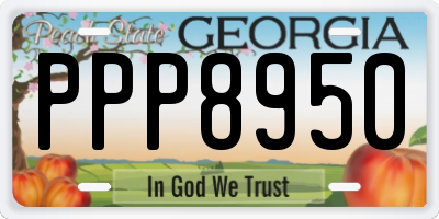 GA license plate PPP8950