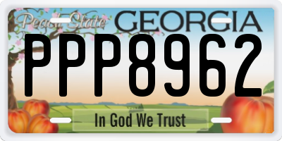 GA license plate PPP8962