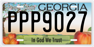 GA license plate PPP9027