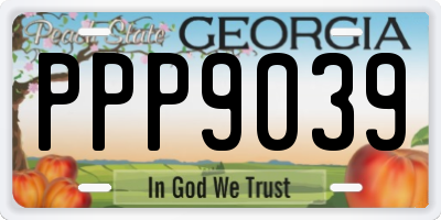 GA license plate PPP9039