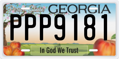 GA license plate PPP9181