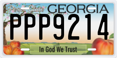 GA license plate PPP9214