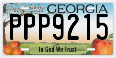 GA license plate PPP9215