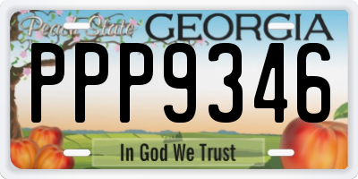 GA license plate PPP9346