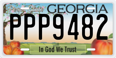 GA license plate PPP9482