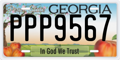 GA license plate PPP9567