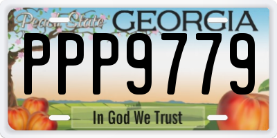 GA license plate PPP9779