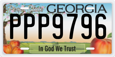 GA license plate PPP9796