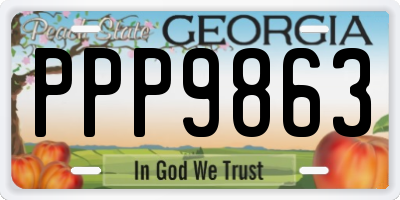 GA license plate PPP9863