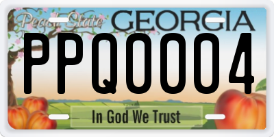 GA license plate PPQ0004
