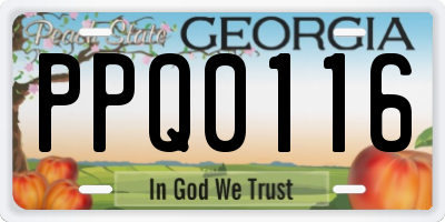 GA license plate PPQ0116