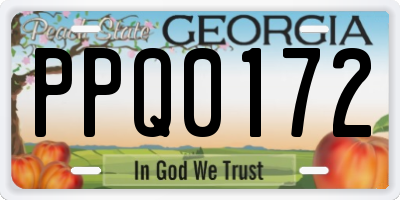 GA license plate PPQ0172