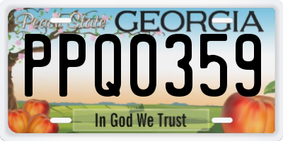 GA license plate PPQ0359