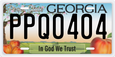 GA license plate PPQ0404