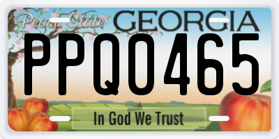 GA license plate PPQ0465