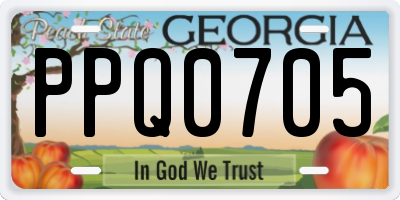 GA license plate PPQ0705